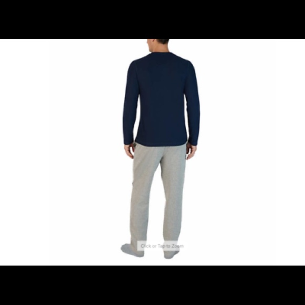 Eddie Bauer Men’s Top & Bottom Lounge Set, Navy / Gray size large - Picture 3 of 8